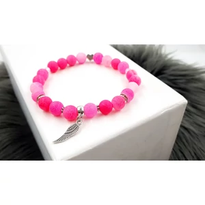 Kép 1/4 - Angyalszárny pink achát ásványkarkötő