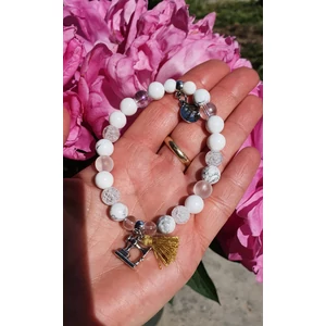 Kép 2/2 - Álomszép varrógép medálkás ásványkarkötő_1