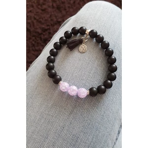 Kép 2/2 - Álomszép lila roppantott hegyikristály ásványkarkötő_1