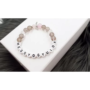 Kép 2/2 - "Meggyógyulok" feliratos füstkvarc ásványkarkötő_1