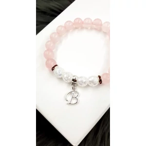 Kép 2/3 - Álomszép betű medálos ásványkarkötő_1