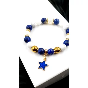 Kép 2/2 - Kék csillag medálkás ásványkarkötő