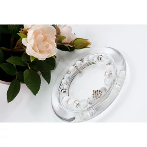 Kép 3/3 - Hófehér végtelen csomó ásványkarkötő