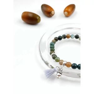 Kép 2/2 - Makkocska medálkás ásványkarkötő