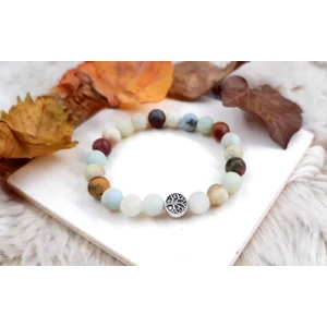 Kép 1/2 - Életfa medálkás amazonit ásványkarkötő