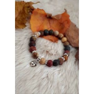 Kép 1/2 - Makk medálkás ásványkarkötő 