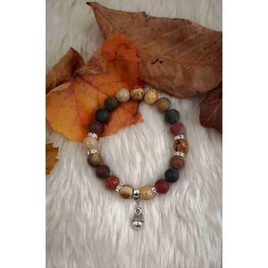 Kép 2/2 - Makk medálkás ásványkarkötő 