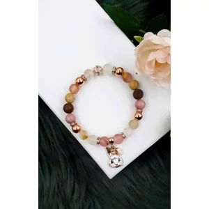 Kép 1/3 - Nyuszi medálos rózsaopál kristálykarkötő