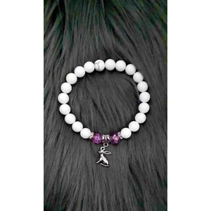 Kép 2/3 - Nyuszi medálos lila roppantott kvarc kristálykarkötő