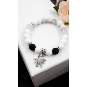 Kép 2/2 - Bari-bari bárány medálos ásványkarkötő 