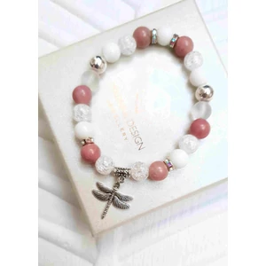 Kép 2/2 - Szitakötő medálos ásványkarkötő