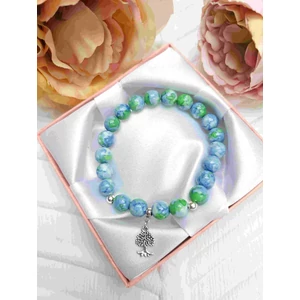 Kép 2/2 - Életfa medálos kalcedon karkötő