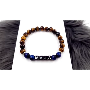 Kép 2/2 - Férfi tigrisszem ásványkarkötő névvel_1