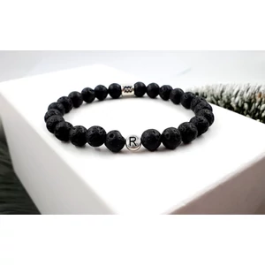 Kép 2/2 - Horoszkópos lávakő ásványkarkötő betűvel