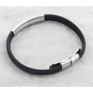 Kép 3/3 - Nemesacél és kaucsuk csatos férfi karkötő_2