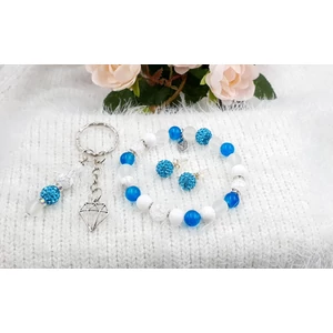 Kép 3/3 - "Blue angyal" ékszerszett, ékszer szett, ajándékötlet, rosegold, kulcstartó ékszerszett, ékszer szett, ajándékötlet, rosegold, kulcstartó, rodonit