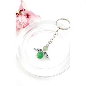 Kép 1/2 - Zöld aventurin angyal kulcstartó