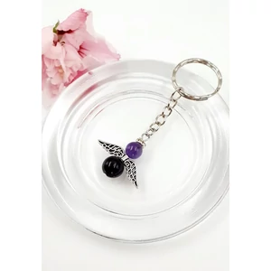 Kép 1/2 - Ametiszt angyal kulcstartó