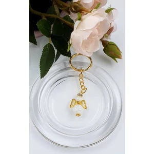 Kép 2/2 - Angyal kulcstartó arany színben