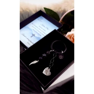 Kép 2/2 - Gyönyörű keresztapa felkérő díszdobozos kulcstartó