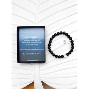 Kép 2/3 - Férfi tanúfelkérő ónix-howlit ásványkarkötő