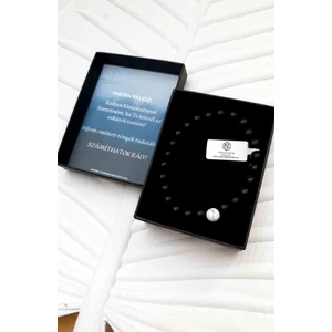 Kép 3/3 - Férfi tanúfelkérő ónix-howlit ásványkarkötő