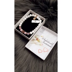 Kép 1/2 - Díszdobozos LUXURY ásványkarkötő személyes üzenettel áegjobb barátnőnek yvonne design medállal barátság