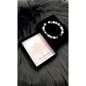 Kép 1/3 - Keresztszülő felkérő díszdobozos  LUXURY ásványkarkötő kereszt szülő keresztanya ajándék keresztelés felkérő ajándék