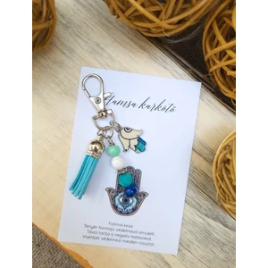 Kép 1/2 - Fatima keze türkiz kulcstartó