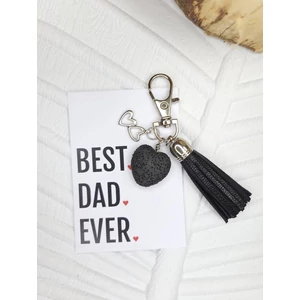 Kép 1/3 - Best. Dad. Ever. fekete lávakő kulcstartó