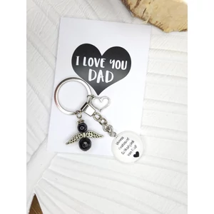 Kép 1/2 - I LOVE YOU DAD angyalkás kulcstartó