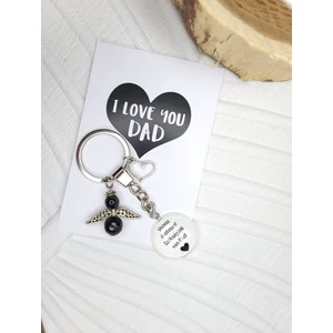 Kép 2/2 - I LOVE YOU DAD angyalkás kulcstartó