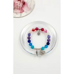 Kép 2/3 - "Anya" medálos ásványkarkötő ajándékötlet, anya, anyás karkötő, ajándék édesanyának, anya-lánya