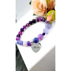 Kép 2/3 - "Mama" medálos ásványkarkötő "lila"