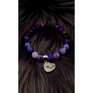 Kép 3/3 - "Mama" medálos ásványkarkötő "lila"