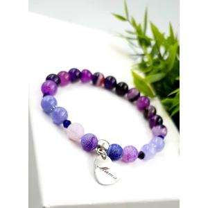 Kép 1/3 - "Mama" medálos ásványkarkötő lila