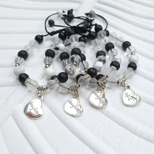 Kép 2/2 - Anya-Lánya zsinóros karkötő szett (4 részes)