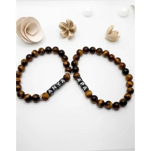 Kép 2/2 - Anya - Apa tigrisszem ásványkarkötőpár