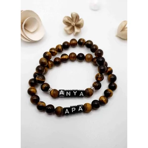 Kép 1/2 - Anya - Apa tigrisszem ásványkarkötőpár