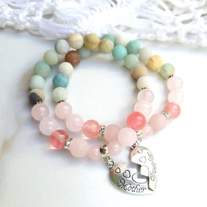 Kép 1/3 - Mom &amp; Daughter amazonit Anya-Lánya karkötőpár