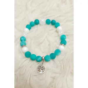 Kép 1/2 - Életfa medálos türkiz jáde ásványkarkötő