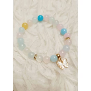 Kép 1/2 - Cotton Candy – Akvamarin és rózsakvarc karkötő