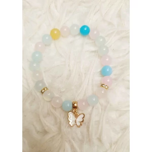 Kép 2/2 - Cotton Candy – Akvamarin és rózsakvarc karkötő