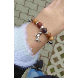 Kép 2/3 - Tacskó medálos képjáspis ásványkarkötő