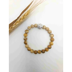 Kép 1/2 - Életfa medálos képjáspis ásványkarkötő