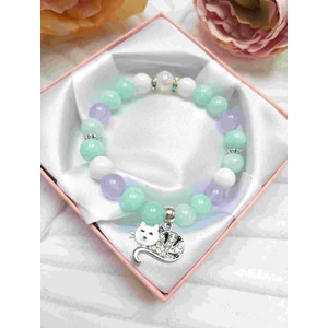 Kép 2/2 -   Cica charm ásványkarkötő