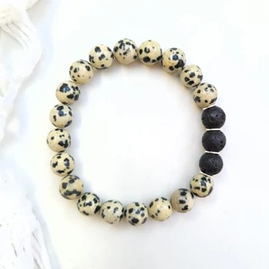 Kép 1/2 - Yvonne Design dalmatajáspis ásványkarkötő - ezüst