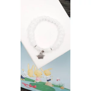 Kép 1/3 - Álomszép "Princess" korona medálkás lányka ásványkarkötő