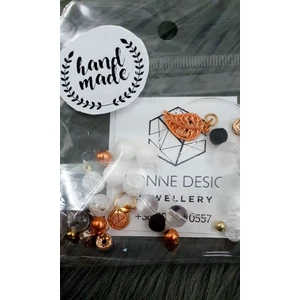 Kép 2/2 - "Hand made" csomag rosegold levél hand made, hand made csomag, csináld magad, saját ékszer