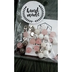 Kép 2/3 - "Hand made" csomag rózsaszín áttetsző hand made, hand made csomag, csináld magad, saját ékszer